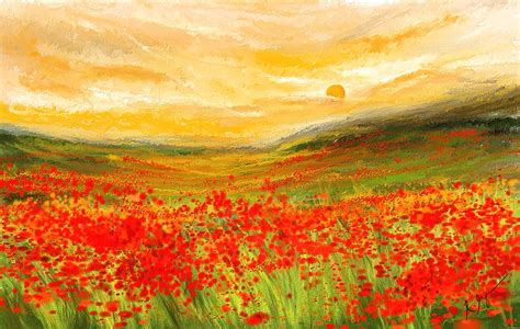 “The Poppy Field” - Impressionism Meets Pastoral Serenity!